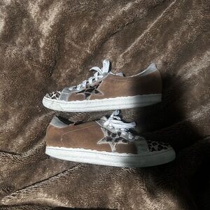Golden Goose Brown and Leopard Print Sneakers